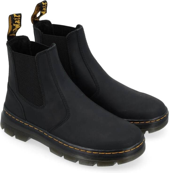 Dr. Martens Zwarte leren Wyoming laarzen Black Heren