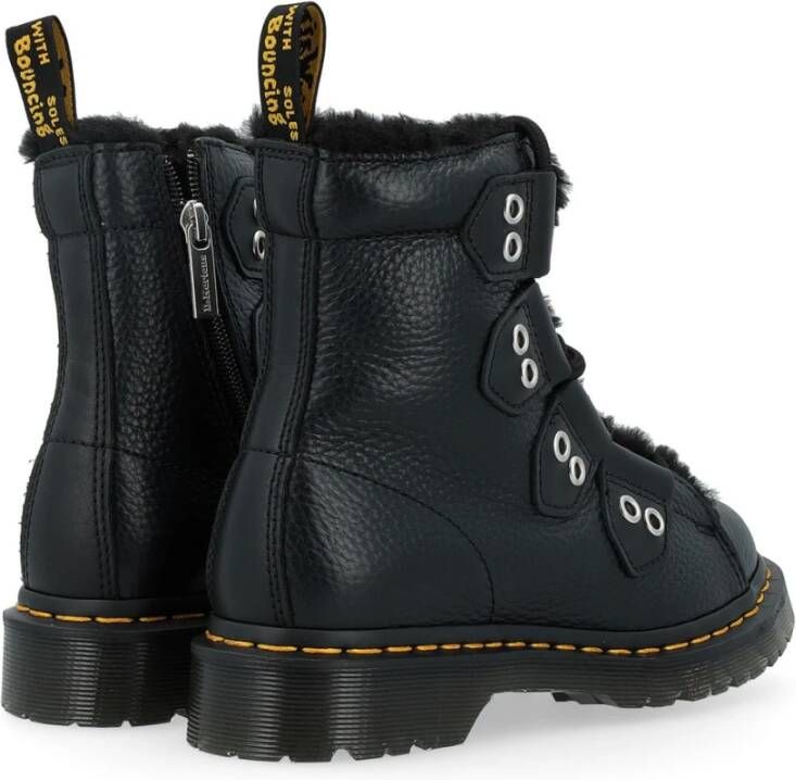 Dr. Martens Zwarte Milled Nappa Leren Laarzen Black Dames