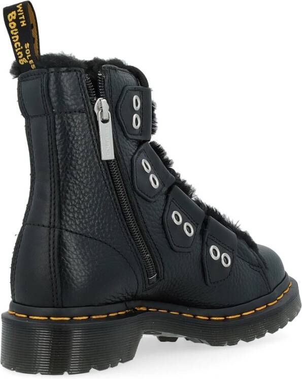 Dr. Martens Zwarte Milled Nappa Leren Laarzen Black Dames