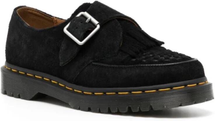 Dr. Martens Zwarte Monk Schoenen Logo Rubberen Zool Black Heren