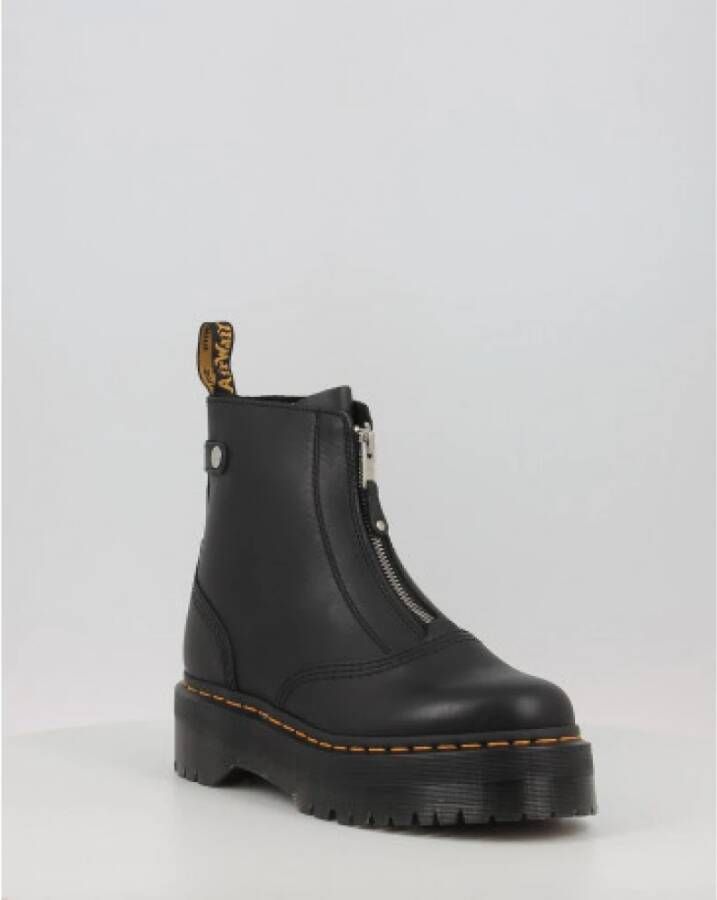 Dr. Martens Zwarte Plateauboots met Rits Gratis Verzending Zwart Dames