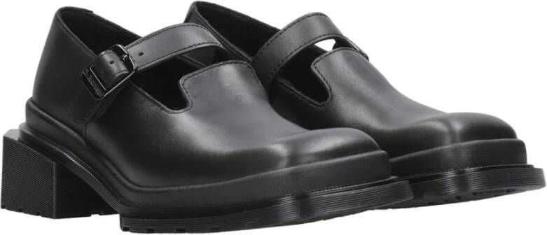 Dr. Martens Zwarte platte schoenen met Wanama-leer Black Dames