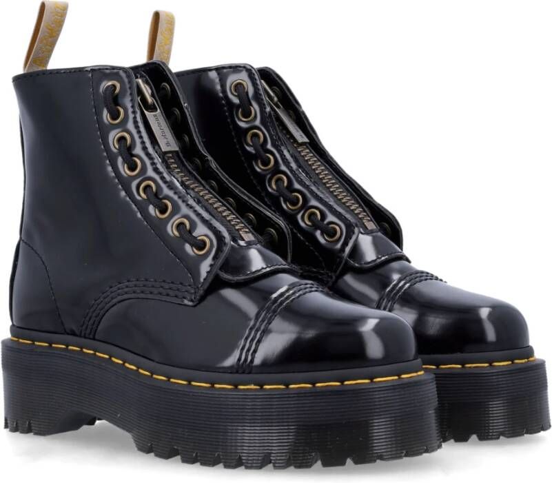 Dr. Martens Zwarte Vegan Platformlaarzen Black Dames