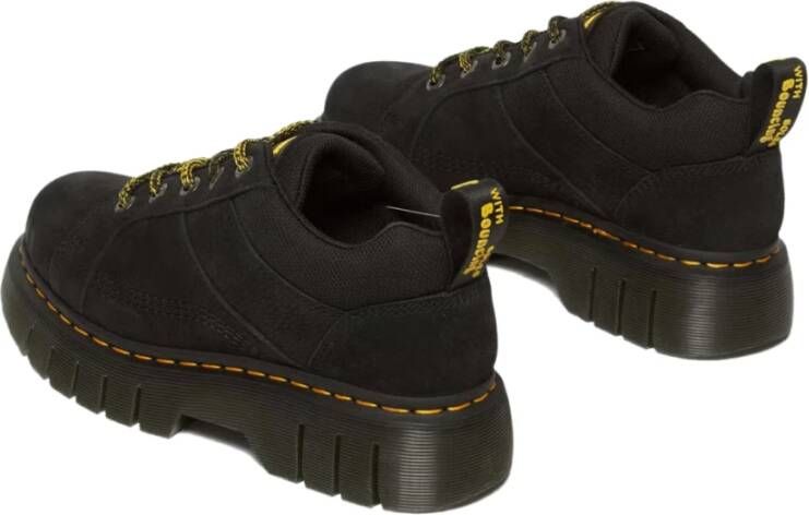 Dr. Martens Zwarte Wandelaar Rits Schoenen Logo Rubber Black Dames