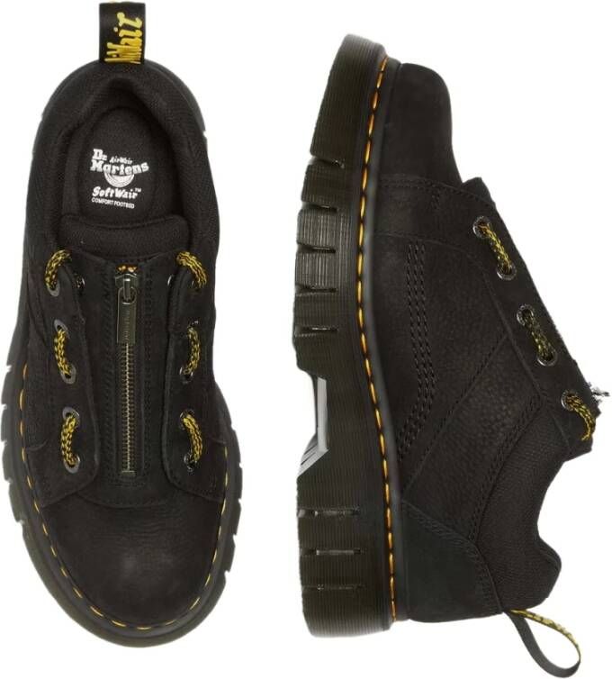 Dr. Martens Zwarte Wandelaar Rits Schoenen Logo Rubber Black Dames