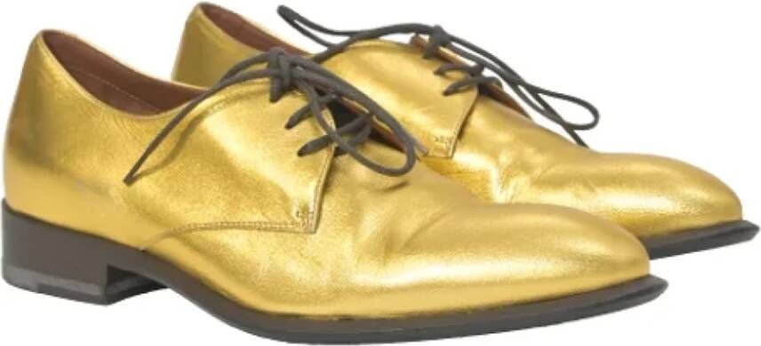 Dries van Noten Pre-owned Leather flats Yellow Dames