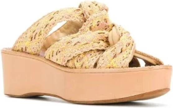 Dries van Noten Pre-owned Leather sandals Beige Dames