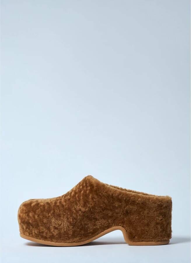 Dries Van Noten Sherpa Blokhak Klompen Brown Heren