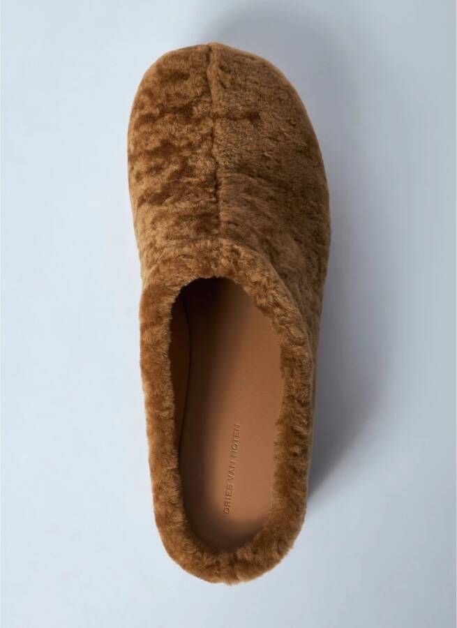 Dries Van Noten Sherpa Blokhak Klompen Brown Heren