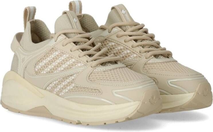 Dsquared2 Beige Dash Sneaker met Witte Mesh Beige Dames