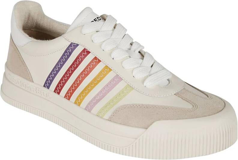 Dsquared2 Beige Sneakers met Streep Detail Multicolor Heren