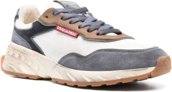 Dsquared2 Blauwe Veterschoenen Rubberen Zool Blue Heren