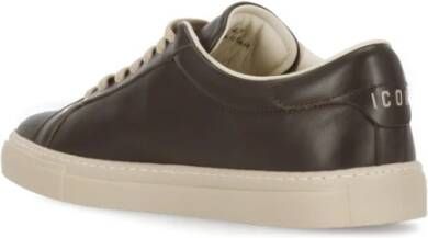 Dsquared2 Bruine leren sneakers met logodetail Brown Heren