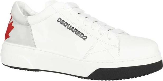 Dsquared2 Contrasterende Leren Lage Sneakers White Heren