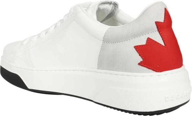 Dsquared2 Contrasterende Leren Lage Sneakers White Heren