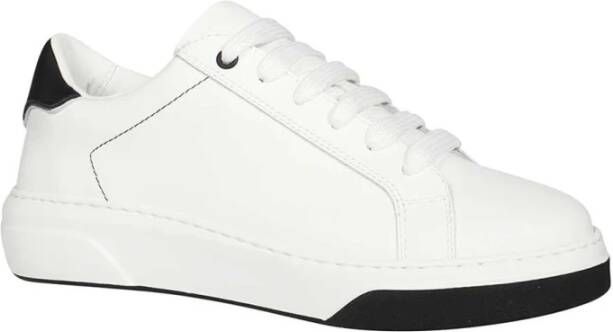 Dsquared2 Contrasterende Leren Lage Sneakers White Heren