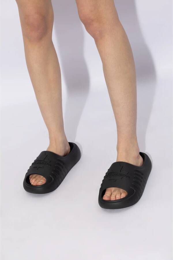 Dsquared2 Dumbo rubberen slides Black Dames