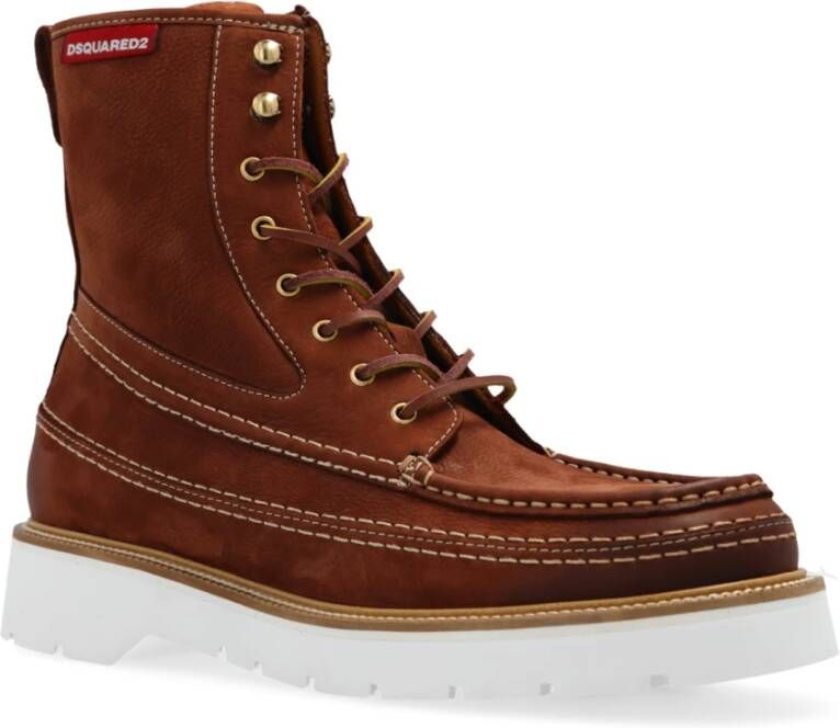 Dsquared2 Enkellaarzen Explorer Brown Heren