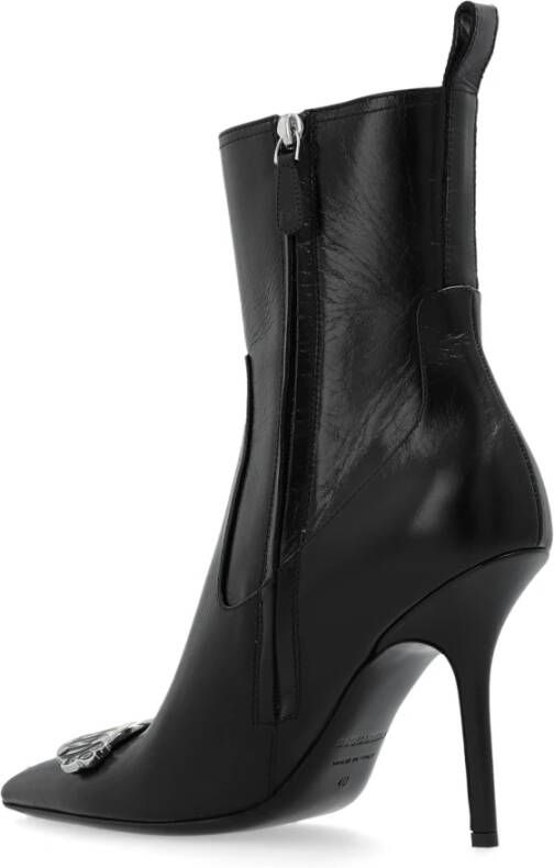 Dsquared2 Enkellaarzen met logo Black Dames