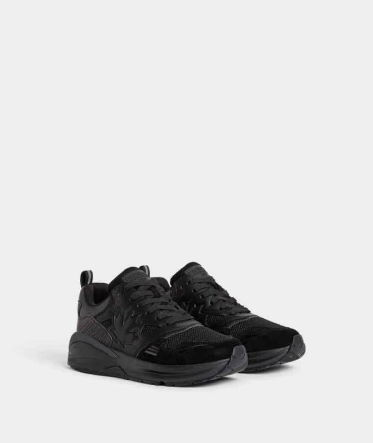 Dsquared2 Esdoornblad Technische Stof Sneakers Black Heren