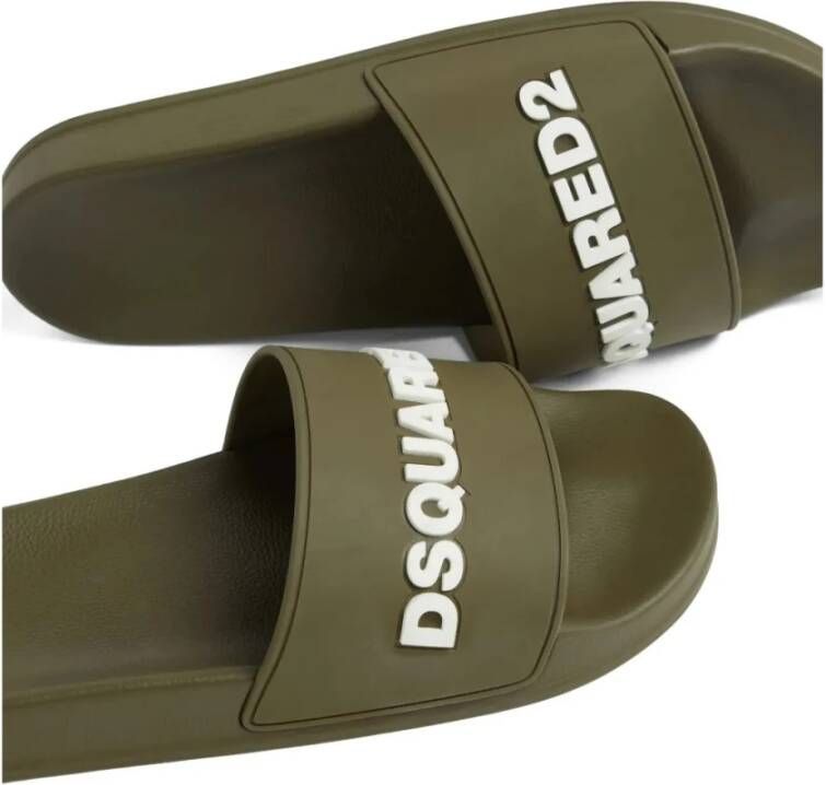 Dsquared2 Flip Flop Slide Sandalen Green Heren