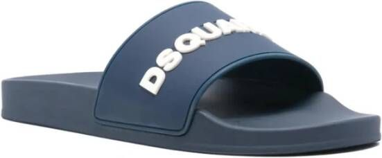 Dsquared2 Flip Flop Slide Sandals Blue Heren