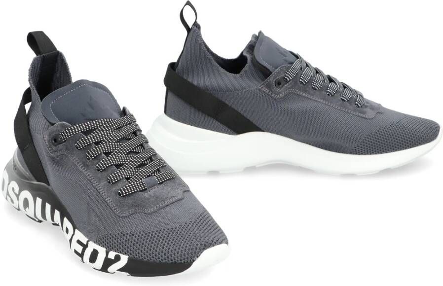 Dsquared2 Gebreide sneakers met elastische neus Gray Heren