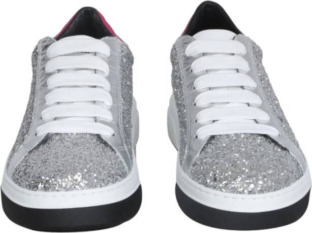 Dsquared2 Glitter Sneakers met Rubberen Zool Grijs Dames