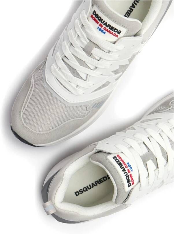 Dsquared2 Grijze Leren Lage Sneakers Gray Heren