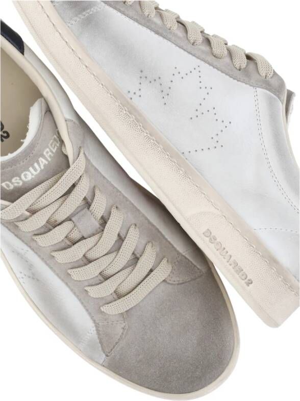 Dsquared2 Grijze Leren Sneakers met Logodetails Gray Heren