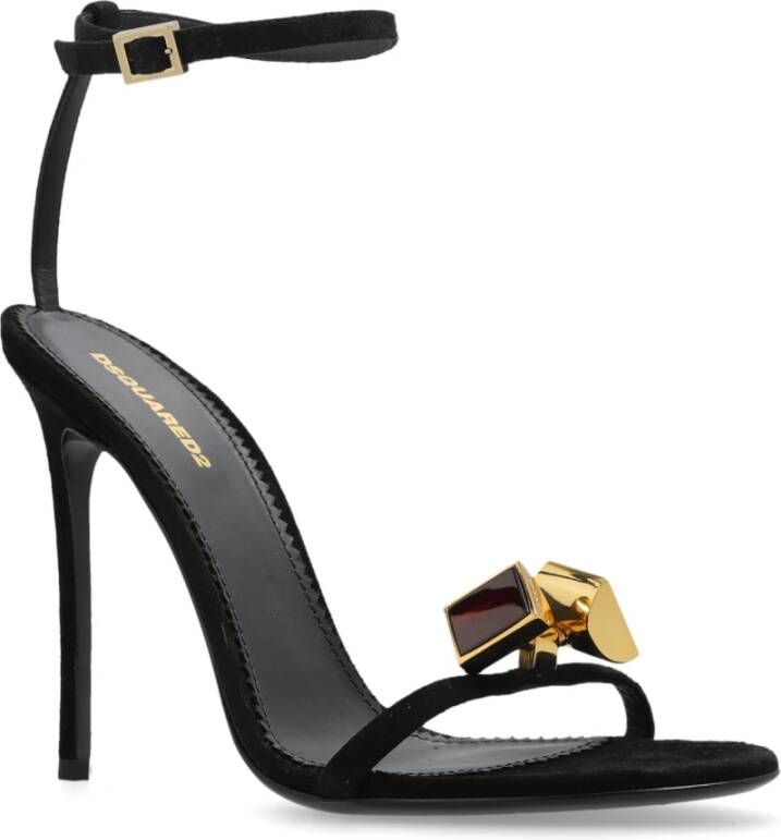 Dsquared2 Hakken sandalen Icon Clubbing Black Dames