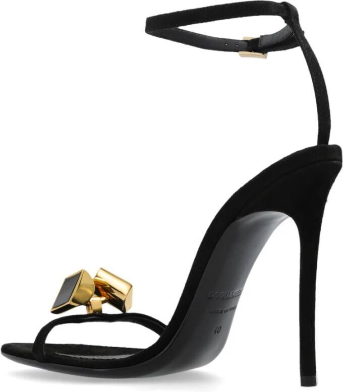 Dsquared2 Hakken sandalen Icon Clubbing Black Dames