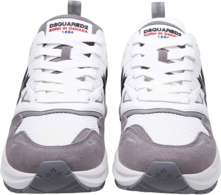 Dsquared2 Hardloopsneakers van leer met esdoornblad White Heren