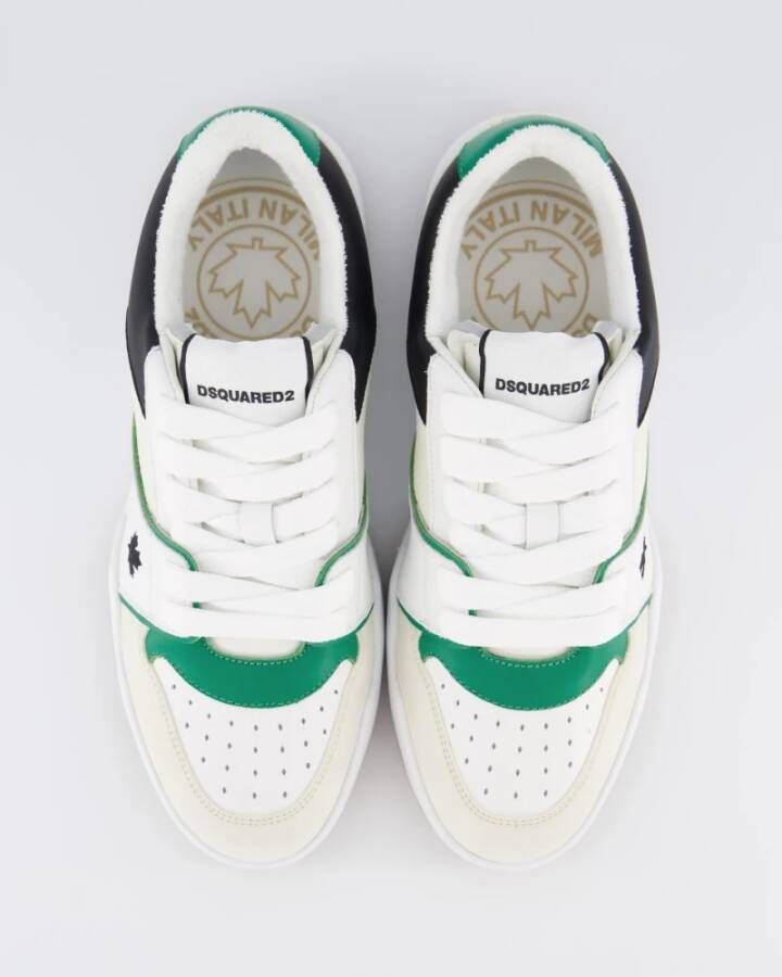 Dsquared2 Heren Spiker Sneakers Wit Groen White Heren