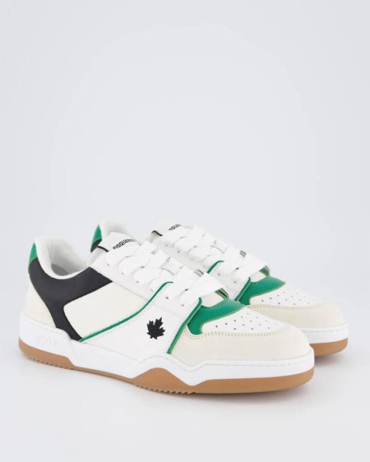 Dsquared2 Heren Spiker Sneakers Wit Groen White Heren