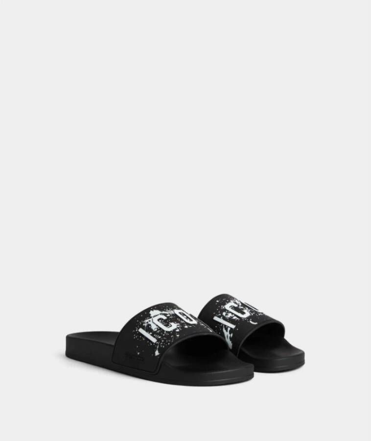 Dsquared2 Icon Splash Sandaal Ergonomisch Voetbed Black Heren