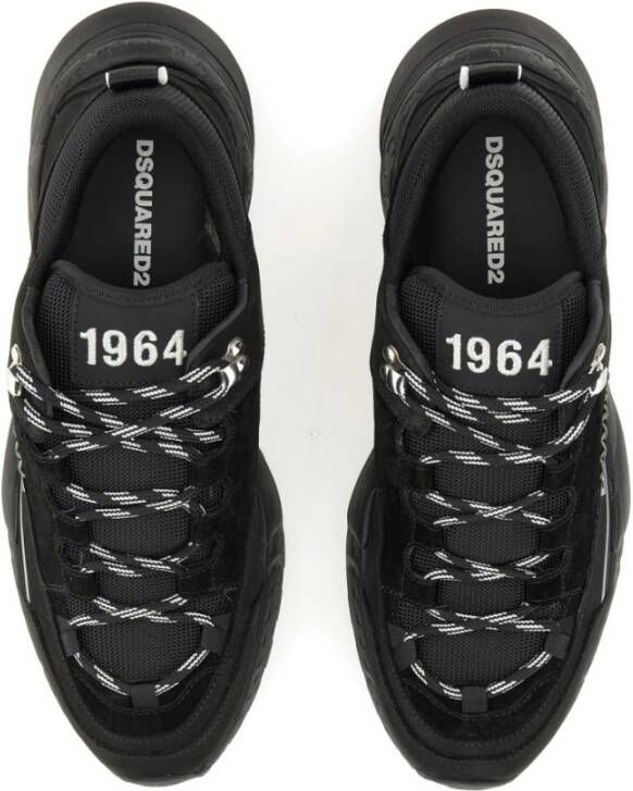 Dsquared2 Italiaanse Leren Sneaker Free Schoenen Black Heren