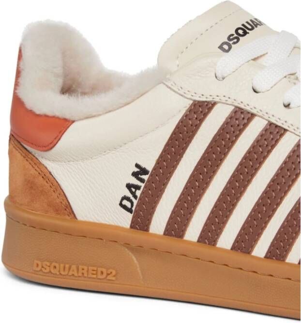 Dsquared2 Italiaanse leren sneakers met contrastdetails Multicolor Heren