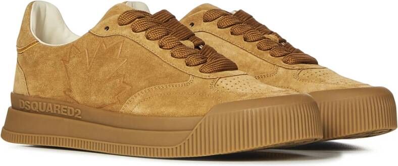 Dsquared2 Kameel Suède Leaf Logo Sneakers Brown Heren