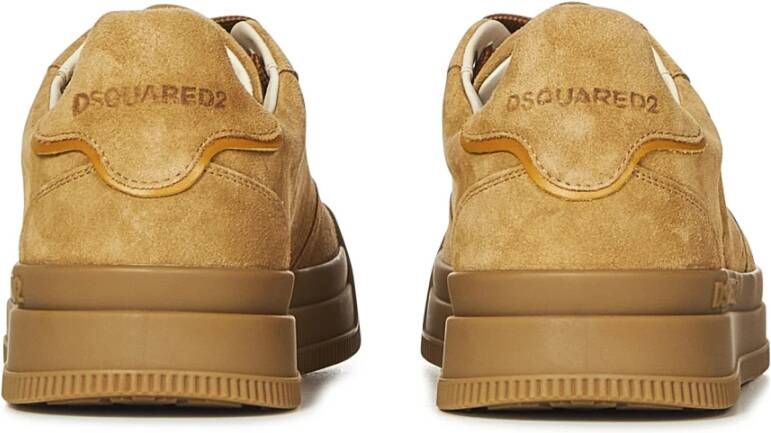 Dsquared2 Kameel Suède Leaf Logo Sneakers Brown Heren