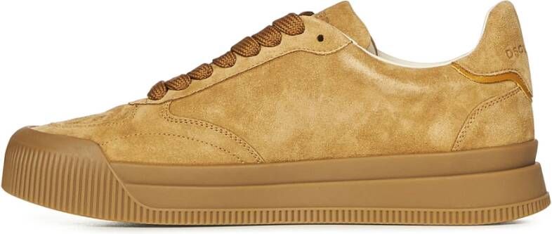 Dsquared2 Kameel Suède Leaf Logo Sneakers Brown Heren