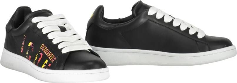 Dsquared2 Lage leren sneakers Black Dames