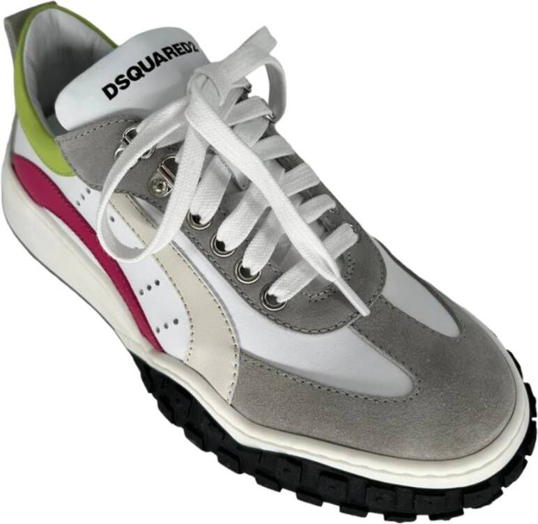 Dsquared2 Iconische leren sneakers Wit Dames