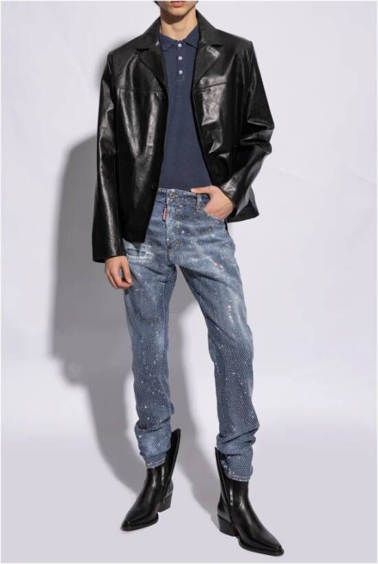 Dsquared2 Leren cowboy laarzen Black Heren