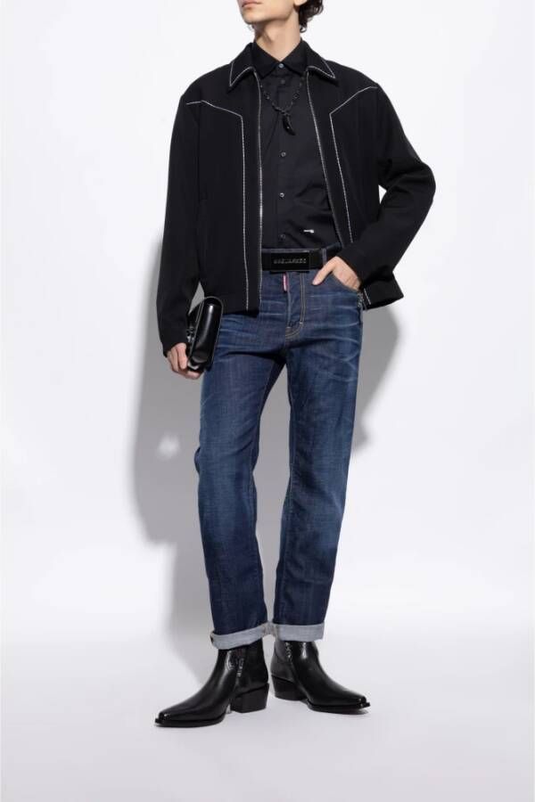 Dsquared2 Leren cowboy laarzen Black Heren