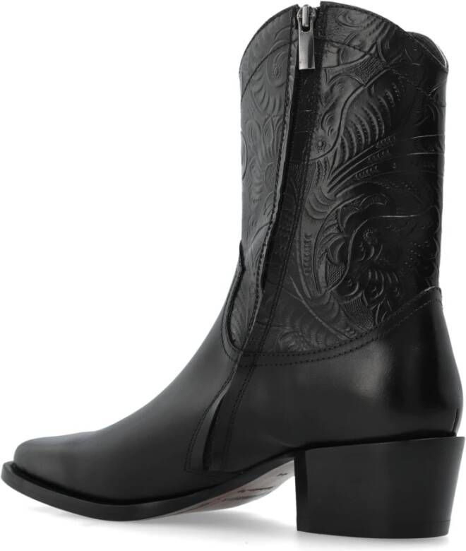 Dsquared2 Leren cowboy laarzen Black Heren