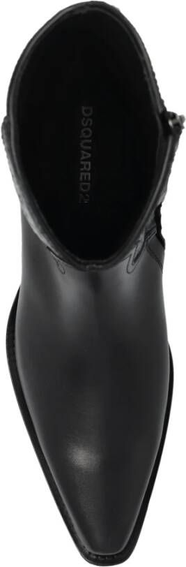 Dsquared2 Leren cowboy laarzen Black Heren