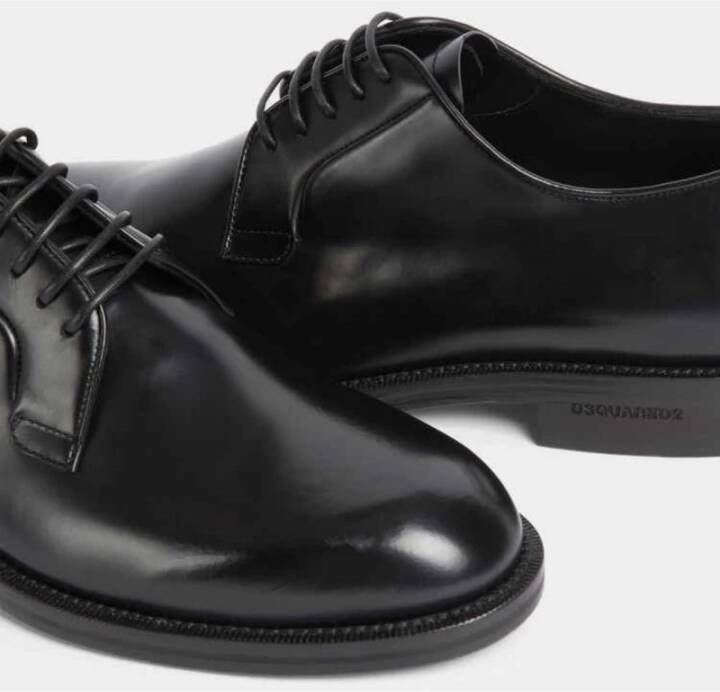 Dsquared2 Leren Derby Veterschoenen Black Heren