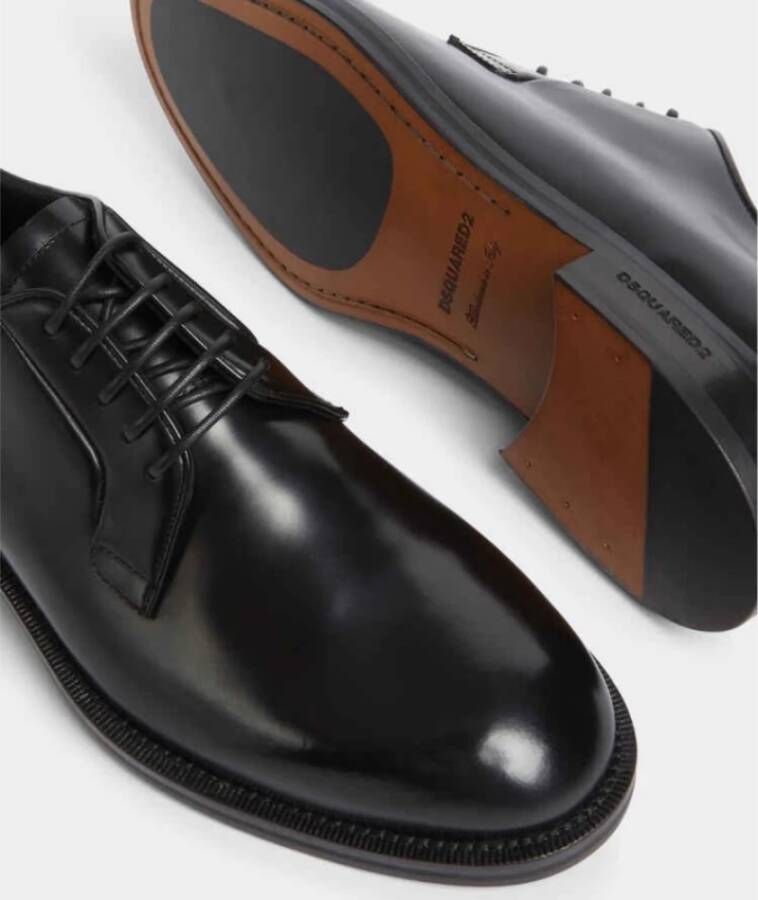 Dsquared2 Leren Derby Veterschoenen Black Heren