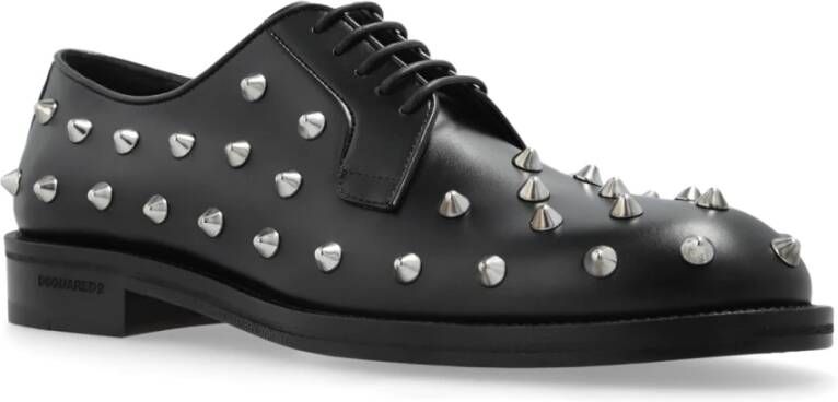 Dsquared2 Leren laarzen met studs Black Heren